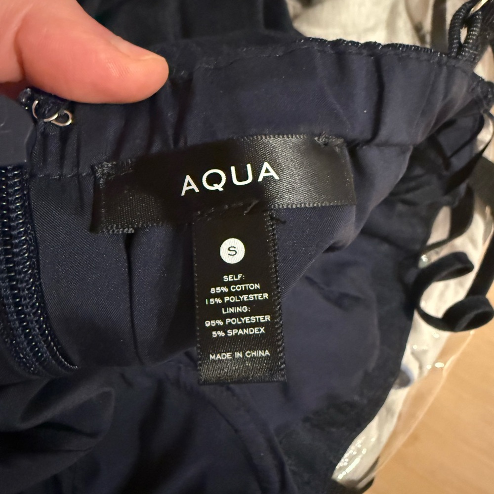 AQUA Denim Bustier Drop Waist Midi Dress - Picture 6 of 6